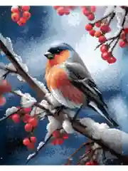 Снегирь Алмазная мозаика на подрамнике 40 х 50 "Art on Canvas"