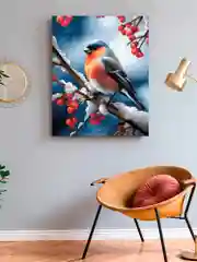 Снегирь Алмазная мозаика на подрамнике 40 х 50 "Art on Canvas"