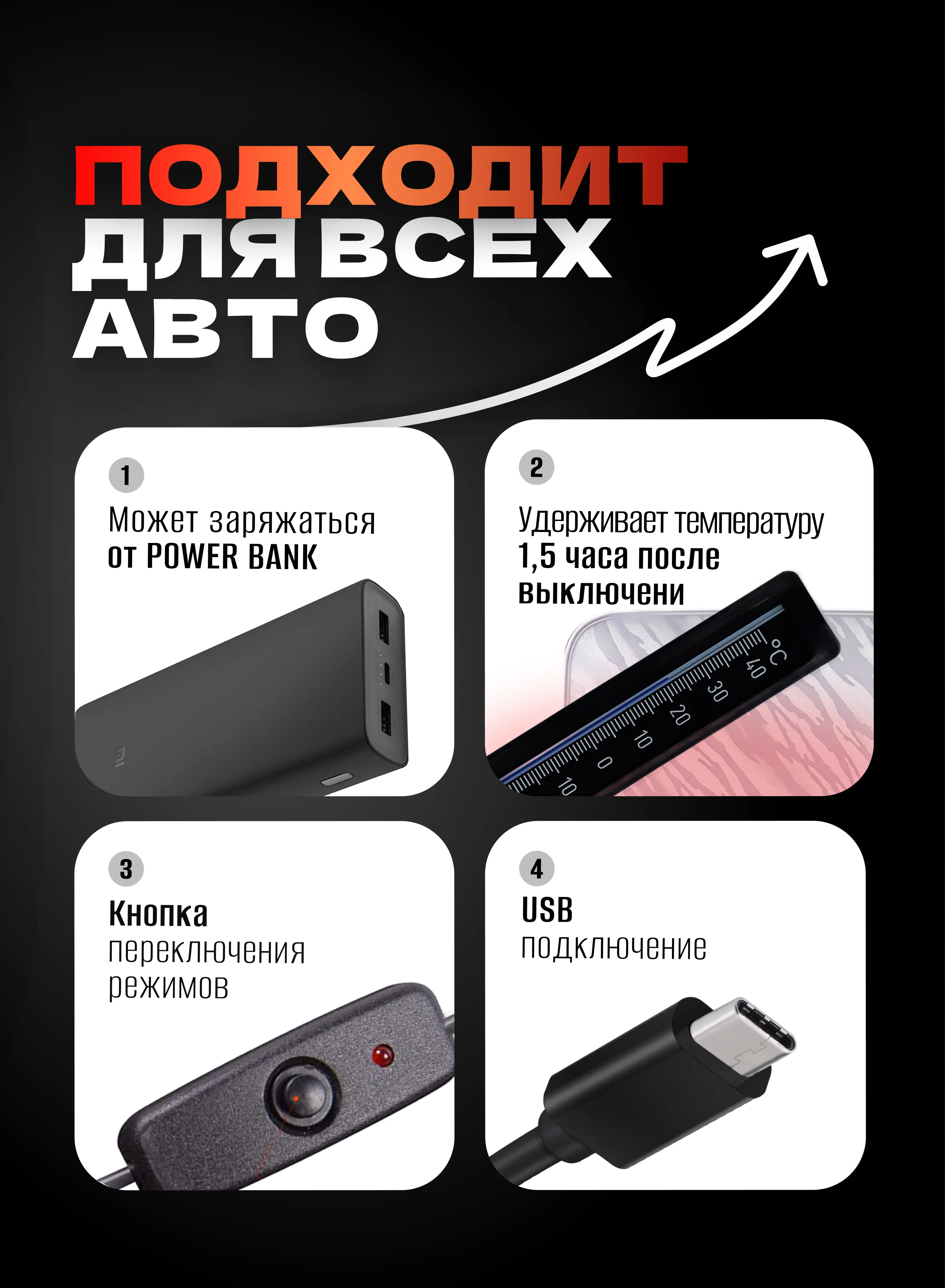 Накидка - грелка на сиденье автомобиля
