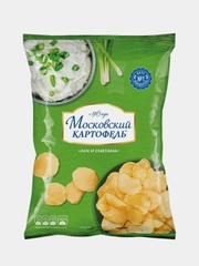 Чипсы картофельные МОСКОВСКИЙ КАРТОФЕЛЬ, со вкусом лука и сметаны, 120 г