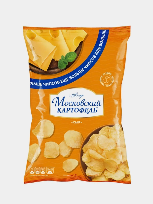 Чипсы картофельные МОСКОВСКИЙ КАРТОФЕЛЬ, со вкусом сыра, 200 г
