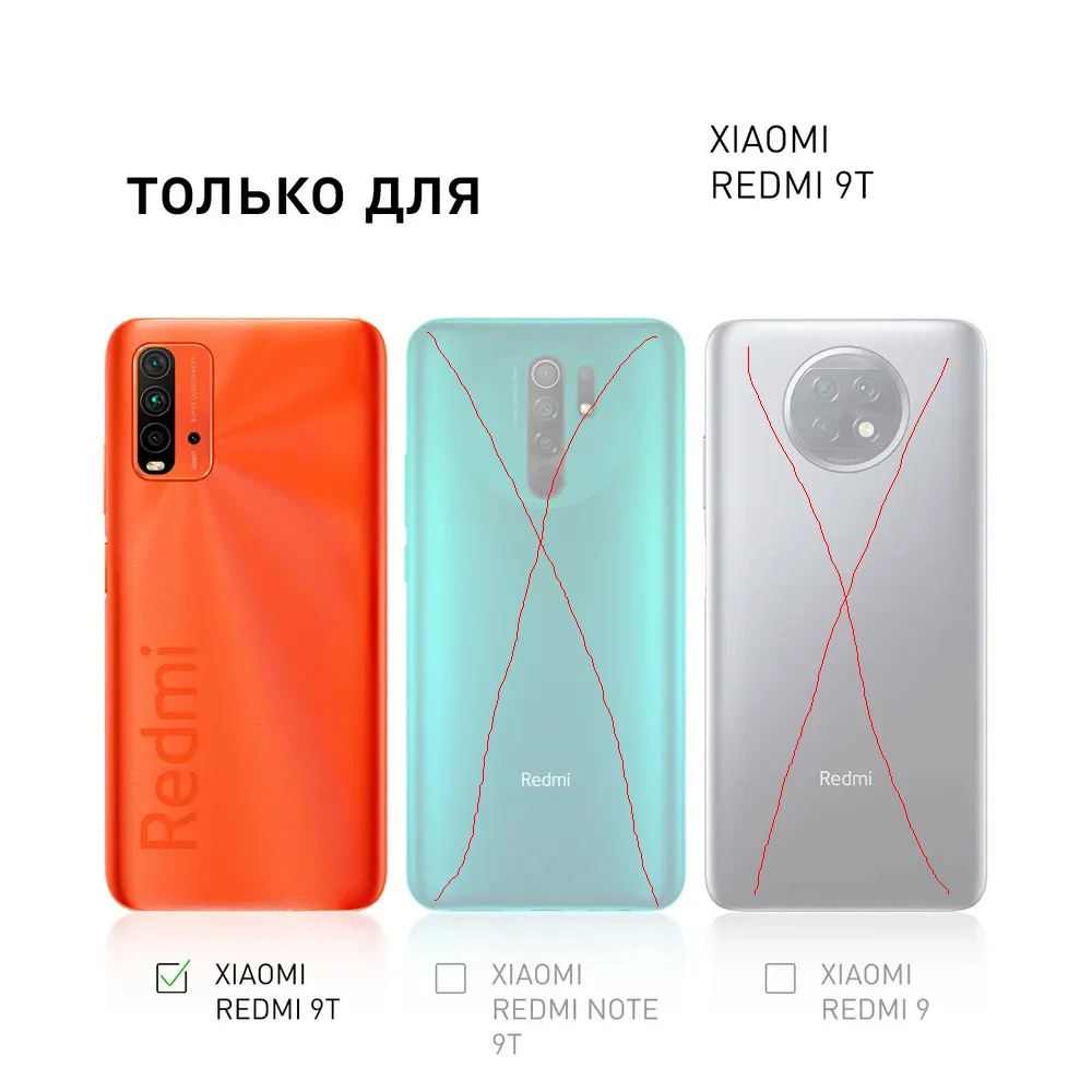 Чехол для Xiaomi Redmi 9T, с усиленными углами, силиконовый, прозрачный