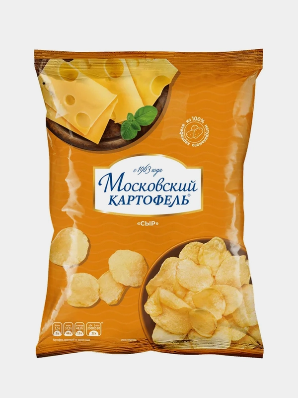 Чипсы картофельные МОСКОВСКИЙ КАРТОФЕЛЬ, со вкусом cыра, 120 г