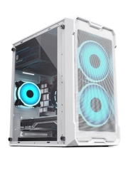 Корпус mATX Oklick OCC-MN302F, Mini-Tower, без БП, белый