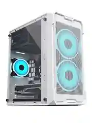 Корпус mATX Oklick OCC-MN302F, Mini-Tower, без БП, белый