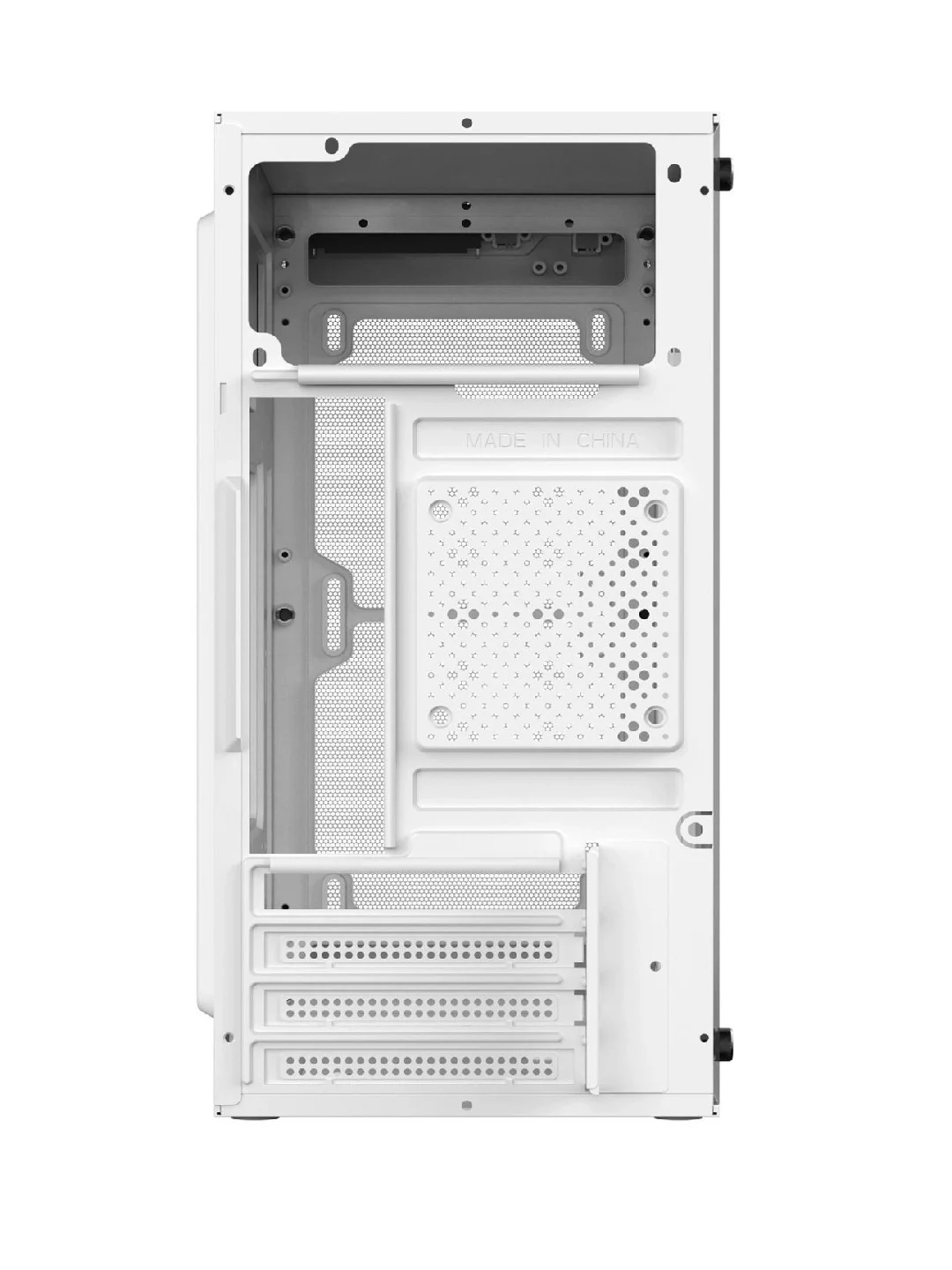 Корпус mATX Oklick OCC-MN302F, Mini-Tower, без БП, белый