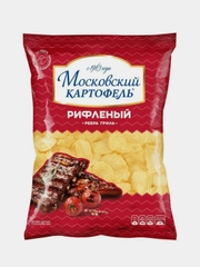 Чипсы картофельные МОСКОВСКИЙ КАРТОФЕЛЬ, рифленые, со вкусом рёбер гриль, 120 г