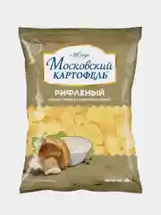 Чипсы картофельные МОСКОВСКИЙ КАРТОФЕЛЬ, рифленые, белые грибы в сливочном соусе, 120 г