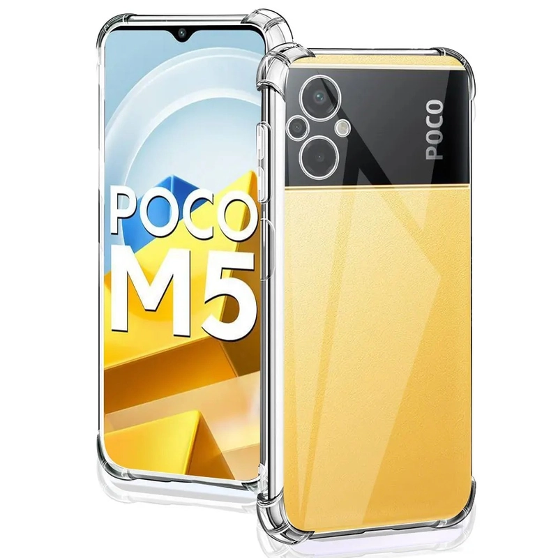 Чехол для Poco M5 4G, с усиленными углами, силиконовый, прозрачный