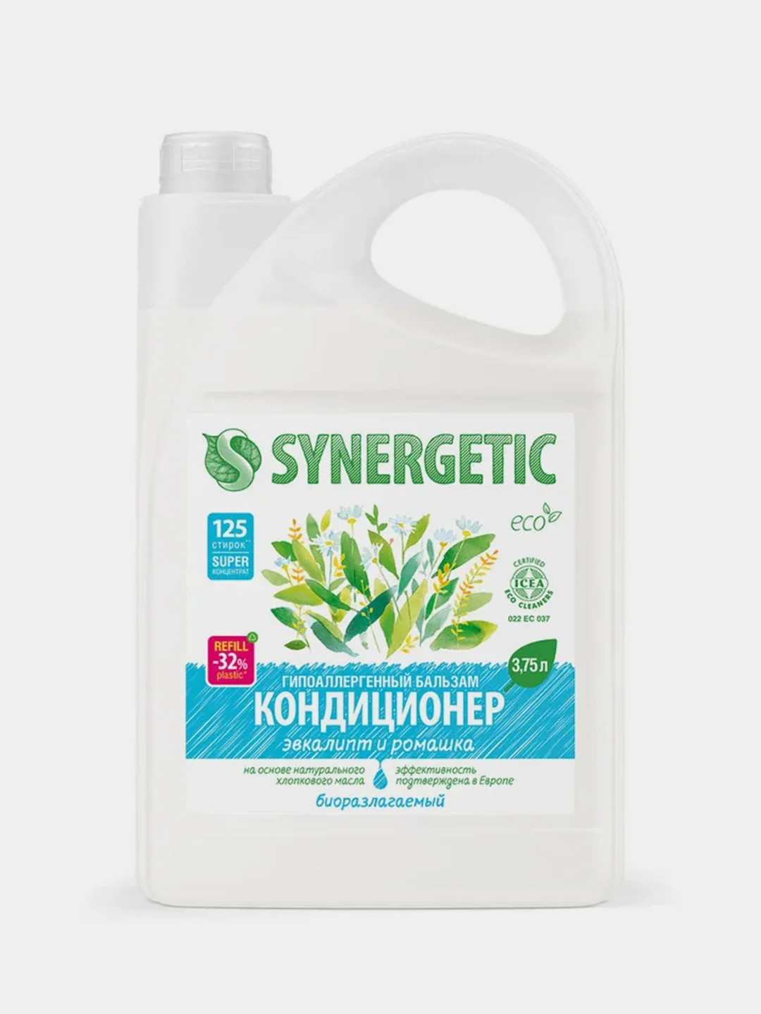 Бальзам-кондиционер для белья Synergetic " Эвкалипт и ромашка", 3,75 л