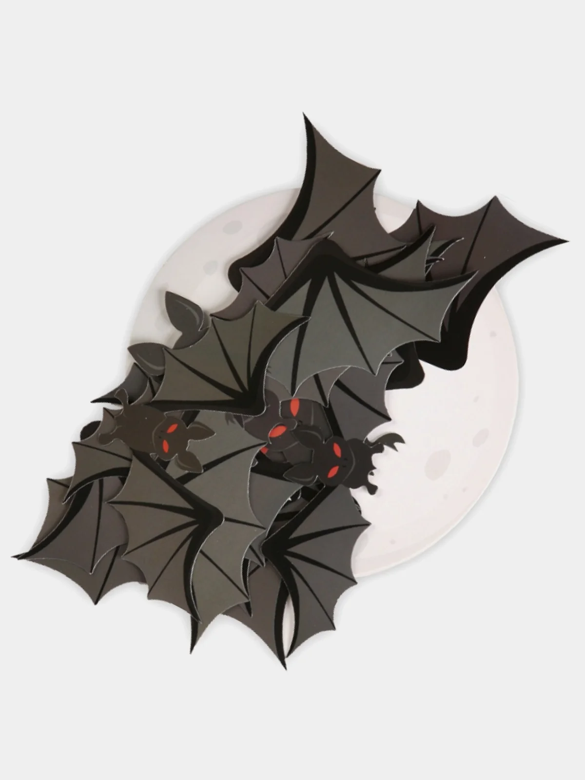Черный декор на стену Хэллоуин / Украшение Happy Halloween. Летучая мышь, тыква