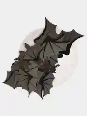 Черный декор на стену Хэллоуин / Украшение Happy Halloween. Летучая мышь, тыква