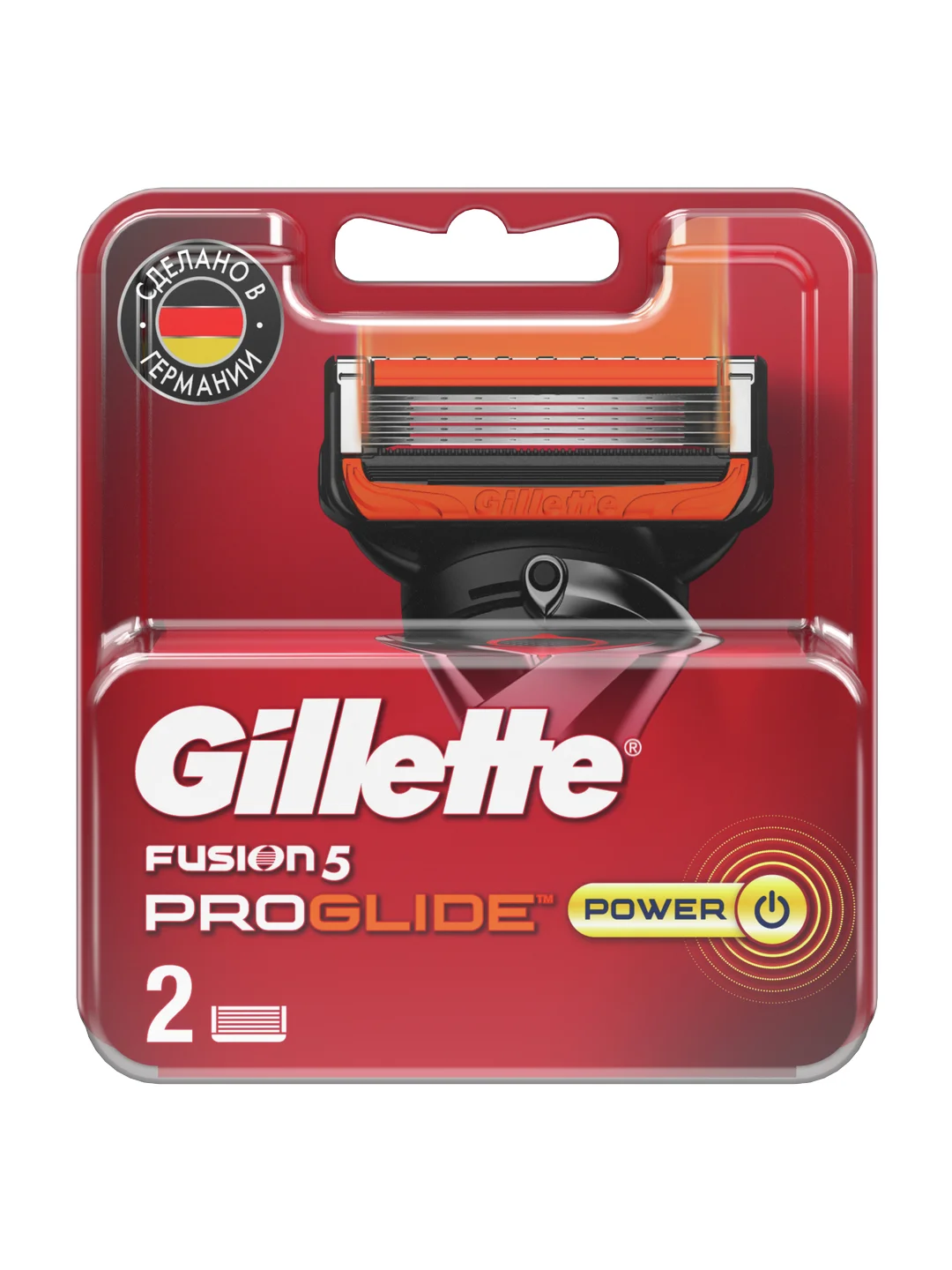 Сменные кассеты Gillette Fusion ProGlide Power, с 5 лезвиями, 2 шт