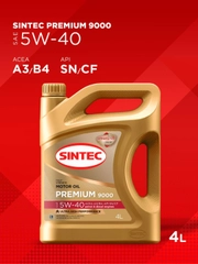 Моторное масло SINTEC PREMIUM 9000 SAE 5W-40 API SN, ACEA A3/B4 Синтетическое 4 л