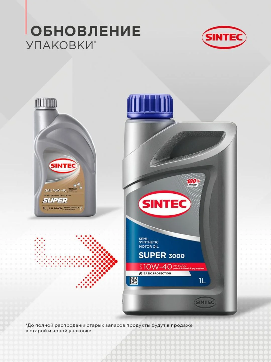 Моторное масло SINTEC SUPER 3000 SAE 10W-40 API SG/CD Полусинтетическое 1 л