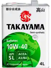 Моторное масло TAKAYAMA SAFETEC SAE 10W-40, API SL, ACEA A3/B4 Полусинтетическое 4 л
