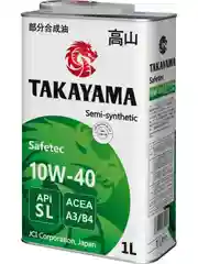 Моторное масло TAKAYAMA SAFETEC SAE 10W-40, API SL, ACEA A3/B4, полусинтетическое, 1 л