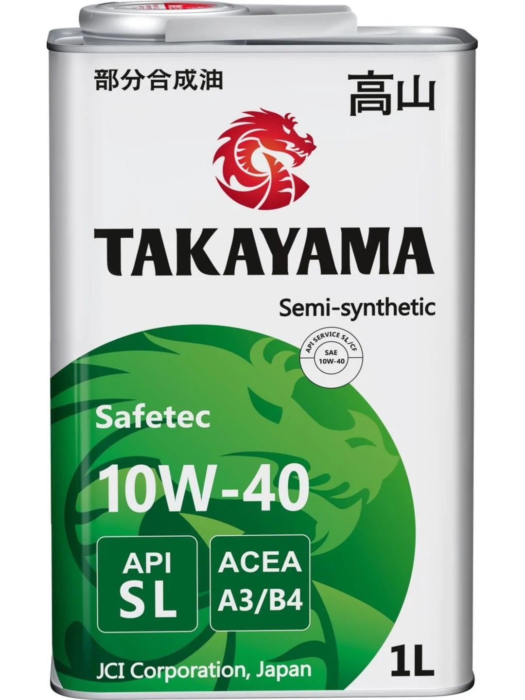 Моторное масло TAKAYAMA SAFETEC SAE 10W-40, API SL, ACEA A3/B4, полусинтетическое, 1 л