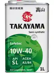 Моторное масло TAKAYAMA SAFETEC SAE 10W-40, API SL, ACEA A3/B4, полусинтетическое, 1 л