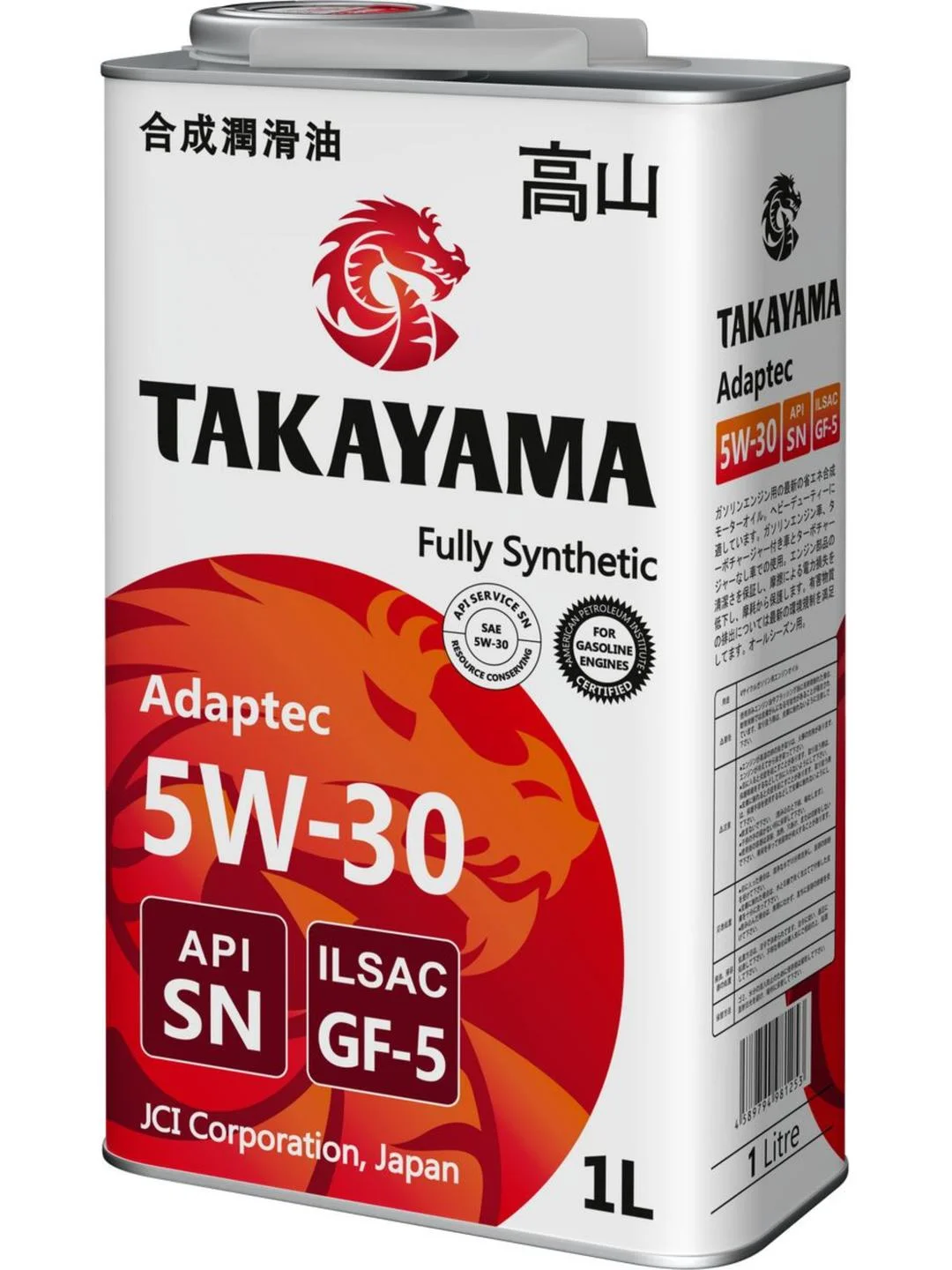 Моторное масло TAKAYAMA ADAPTEC SAE 5W-30 ILSAC GF-5, API SN Синтетическое 1 л