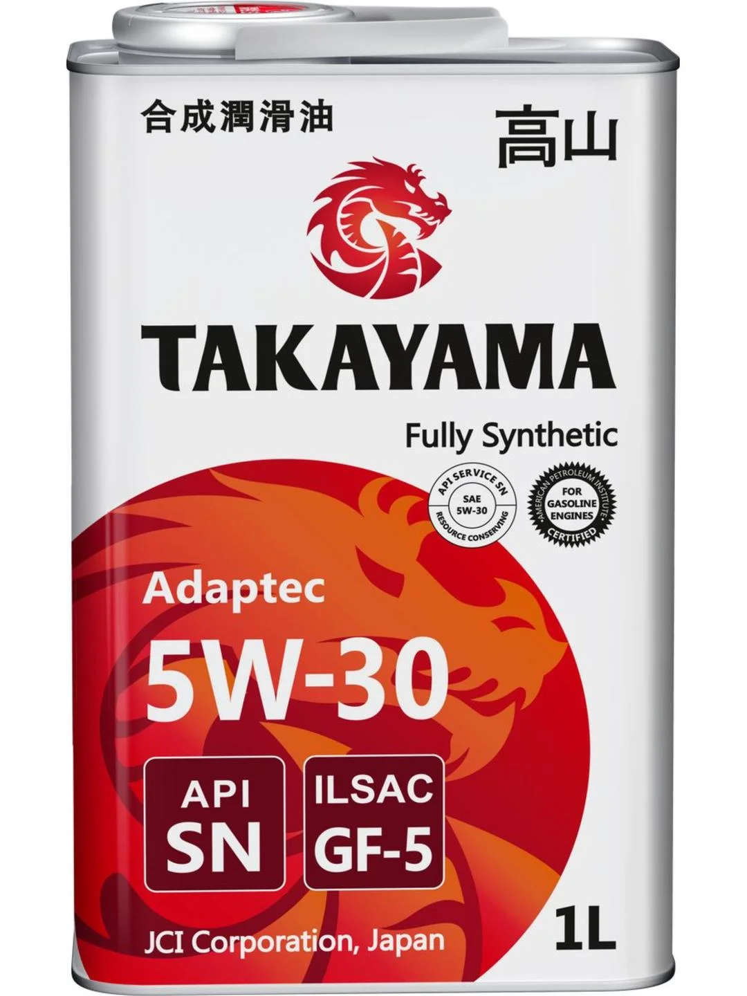 Моторное масло TAKAYAMA ADAPTEC SAE 5W-30 ILSAC GF-5, API SN Синтетическое 1 л
