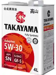 Моторное масло TAKAYAMA ADAPTEC SAE 5W-30, ILSAC GF-5, API SN Синтетическое 4 л