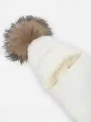 Шапка балаклава с меховым помпоном детская Amarobaby Pure Love Pompon вязаная