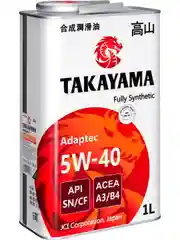 Моторное масло TAKAYAMA ADAPTEC SAE 5W-40 API SN, ACEA A3/B4 Синтетическое 1 л