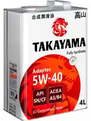 Моторное масло TAKAYAMA ADAPTEC SAE 5W-40, API SN/CF Синтетическое 4 л