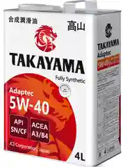 Моторное масло TAKAYAMA ADAPTEC SAE 5W-40, API SN/CF Синтетическое 4 л