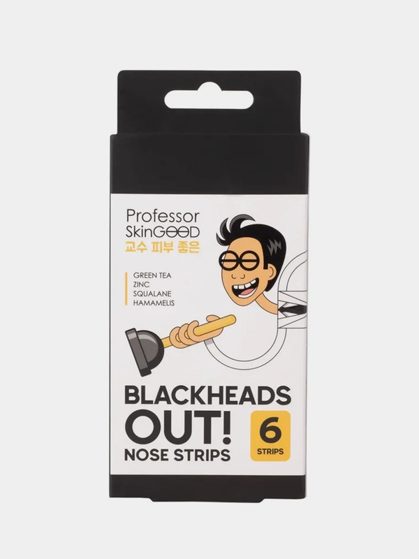 Professor SkinGOOD Полоски для носа "Blackheads Out" 6 шт / Blackheads Out Nose Strips