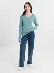 Мятный женский свитер