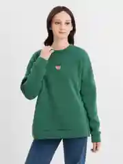 Зеленый женский свитшот с вырезом на груди