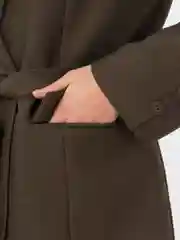 Коричневый пиджак женский с поясом