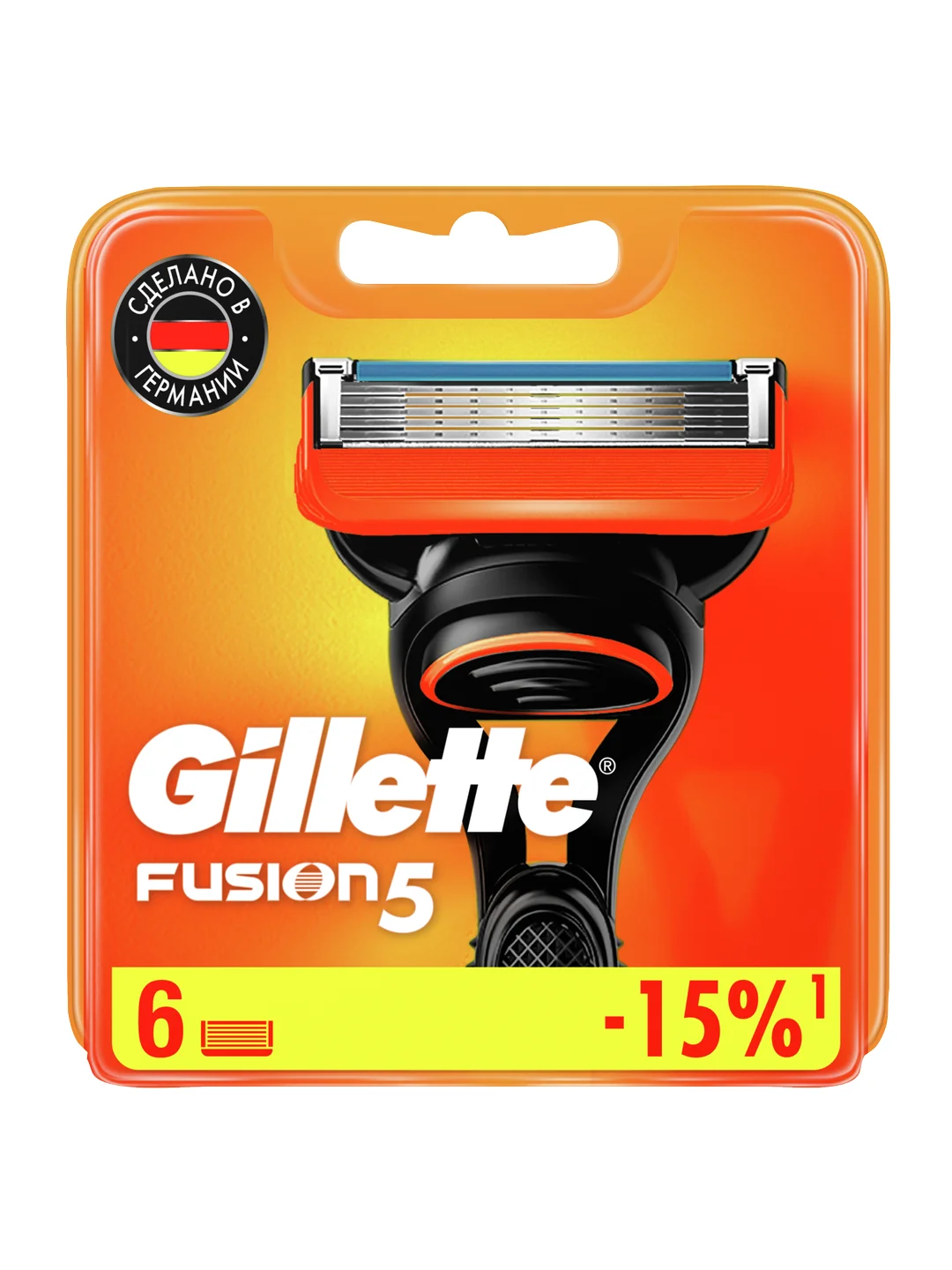 Gillette Fusion сменные кассеты для бритья, 6 шт