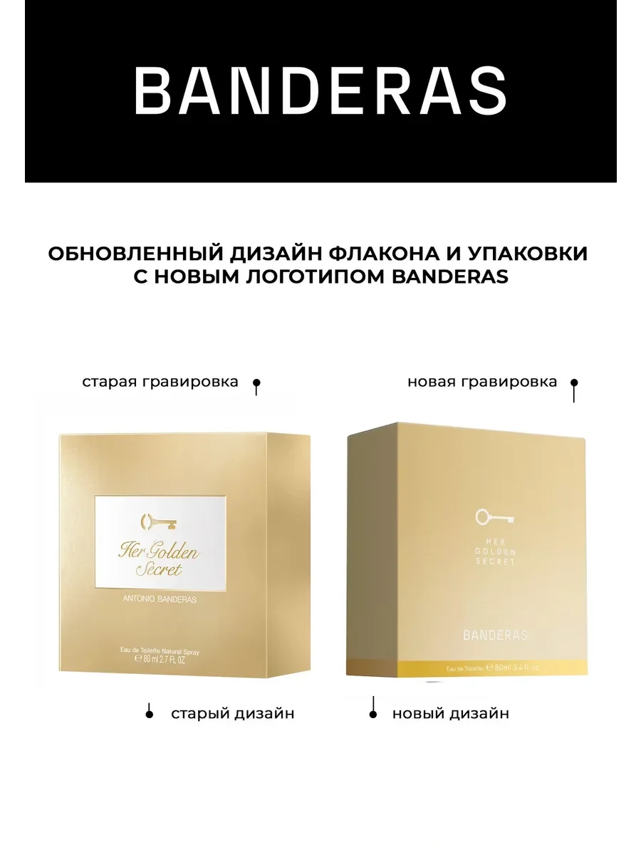 Banderas Her Golden Secret туалетная вода женская 80 мл