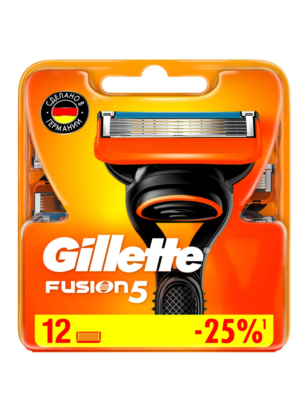 Сменные Кассеты Gillette Fusion5 Для Мужской Бритвы, 12 шт., с 5 лезвиями, c точным триммером для труднодоступных мест