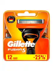 Сменные Кассеты Gillette Fusion5 Для Мужской Бритвы, 12 шт., с 5 лезвиями, c точным триммером для труднодоступных мест
