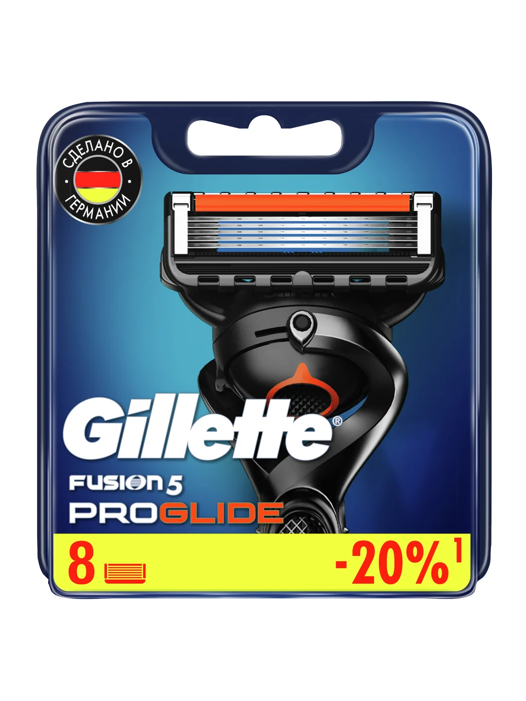 Сменные кассеты Gillette Fusion ProGlide для мужской бритвы, 8 штук, с 5 лезвиями