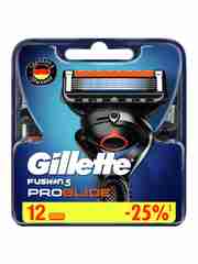 Сменные кассеты Gillette Fusion ProGlide для мужской бритвы, 12 штук, с 5 лезвиями