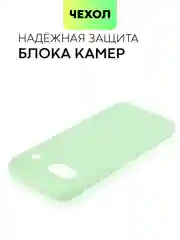 Мятный чехол для Google Pixel 8a силиконовый BROSCORP матовый/ прозрачный, бортик, защита камер