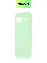 Мятный чехол для Google Pixel 8a силиконовый BROSCORP матовый/ прозрачный, бортик, защита камер