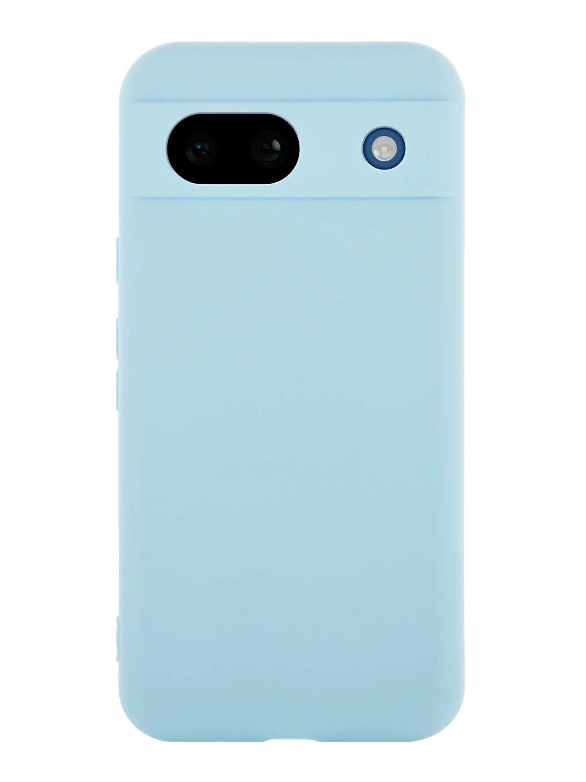 Голубой чехол для Google Pixel 8a силиконовый BROSCORP матовый/ прозрачный, бортик, защита камер