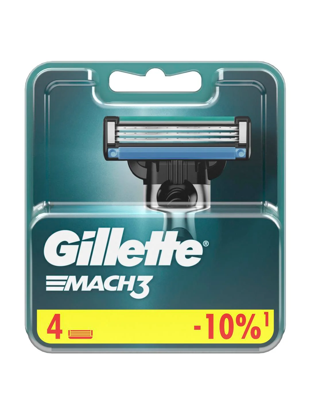 Сменные кассеты Gillette Mach3, с 3 лезвиями, 4 штуки