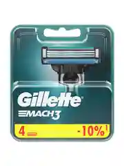 Сменные кассеты Gillette Mach3, с 3 лезвиями, 4 штуки