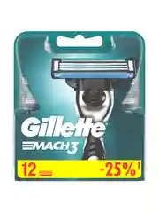 Сменные Кассеты Для Мужской Бритвы Gillette Mach3, с 3 лезвиями, 12 шт