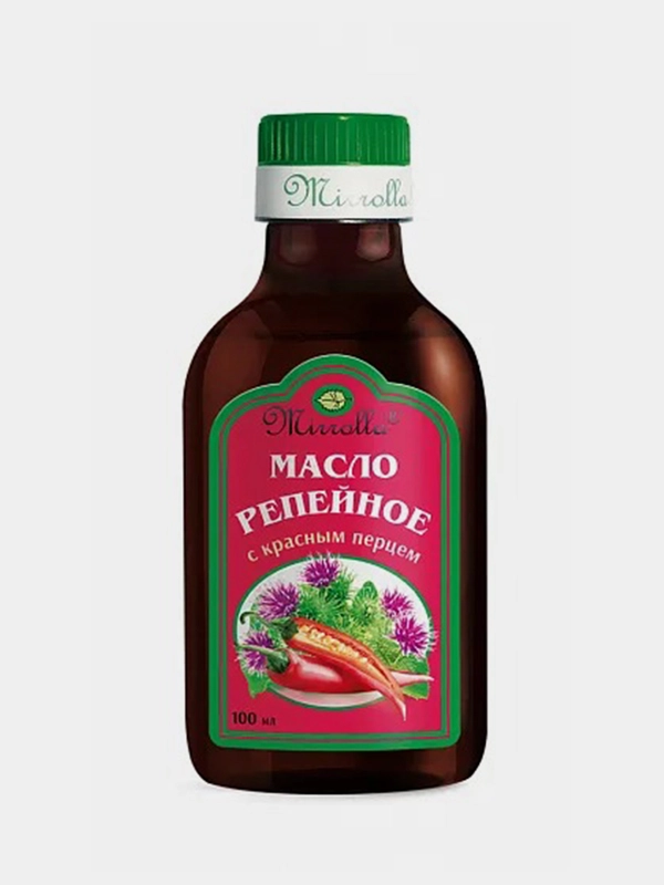 Репейное масло Mirrolla, с красным перцем, 100 мл
