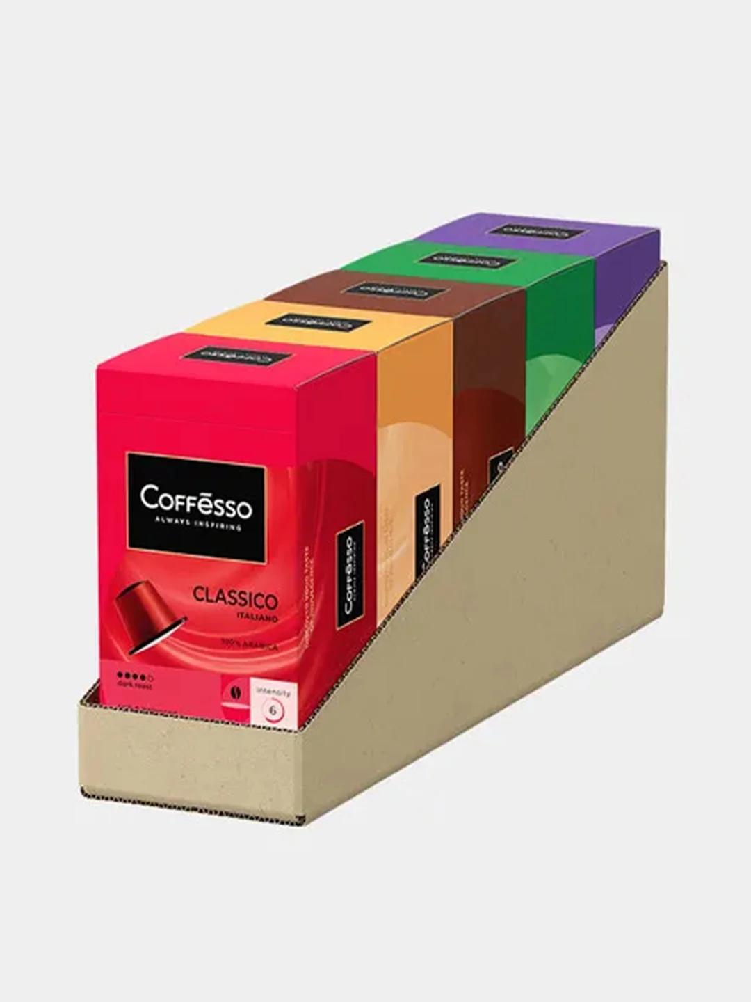 Кофе Coffesso ассорти, 5 вкусов, 100 капсул