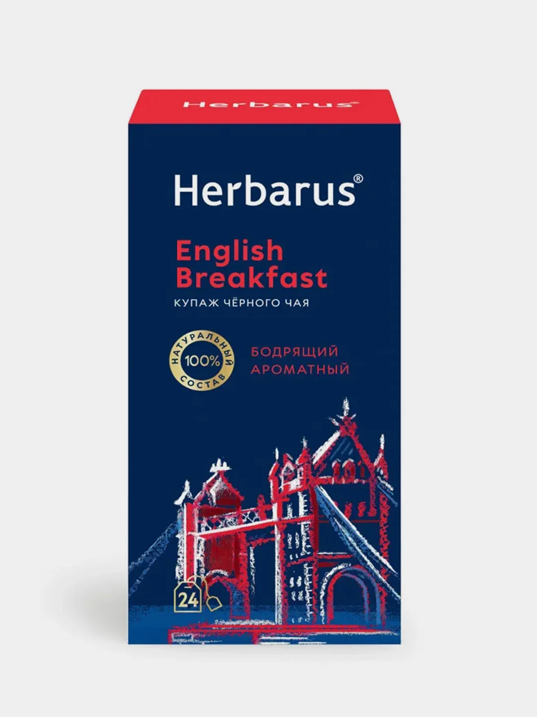 Чай черный Herbarus "Английский завтрак", 24 пакетика