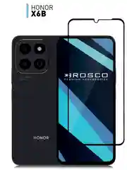 Стекло для Honor X6b защитное ROSCO прозрачное с олеофобным покрытием и черной рамкой